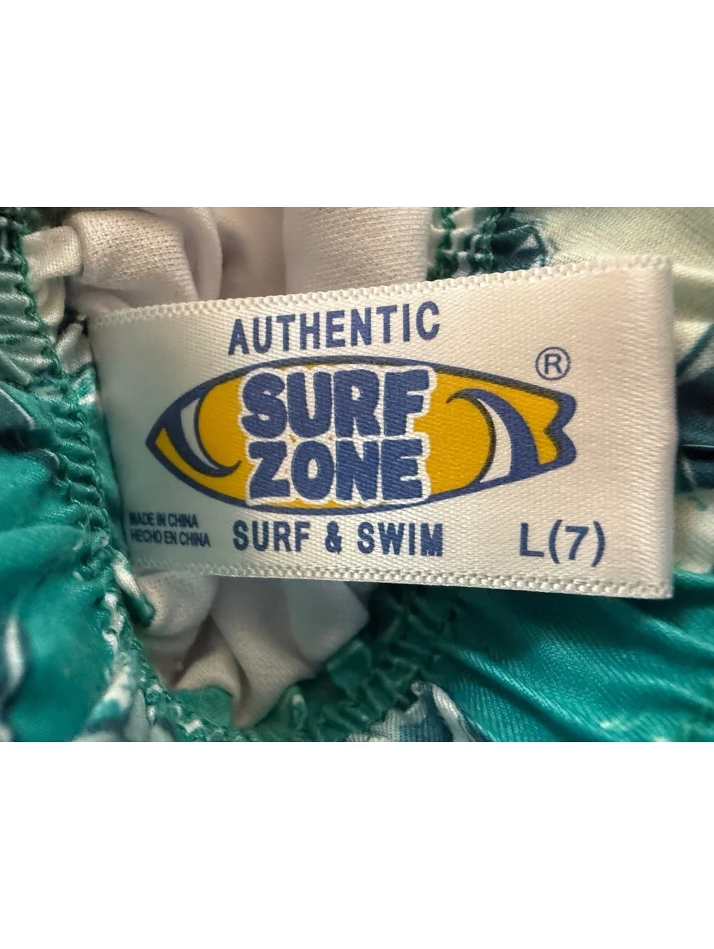 Surf Zone Boys' Shark Print Swim Trunks Size L (7)